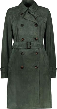 Moorer Trench Avignon in pelle scamosciata - Verde