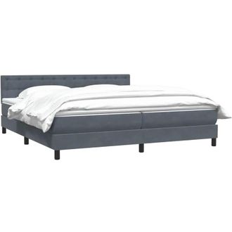 vidaXL Cama Box Spring Con Colch&oacute;n Terciopelo Gris Oscuro 180x210 Cm Vidaxl