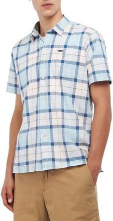 Barbour Gordon Plaid Short Sleeve Button-Up Shirt in Pink Salt Tartan at Nordstrom Rack, Size Medium