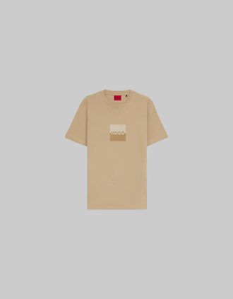 HUGO BOSS Mens HUGO Dusplit T-Shirt, Medium Beige - Tan - Size: 36