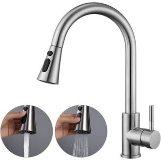 OEM Grifo De Cocina Extra&iacute;ble Con Rociador, Grifo De Cocina De Alta Presi&oacute;n Con 2 Velocidades De Agua, Grifo De Fregadero Giratorio 360&deg;, Grifo Mezclador 