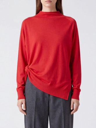 Magda Butrym Asymmetric Hem Wool Mock Neck Jumper with Long Sleeves