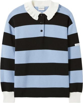 Claudie Pierlot Maglione a righe in stile polo - Blu