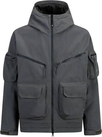 Murphy & Nye Dark Grey Sheer 1 Cropped Hooded Jacket