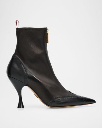 Thom Browne 90mm Wingtip Leather Booties