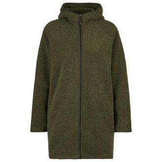 Stoic MerinoPile RissnaSt. Long Jacket Mantel f&uuml;r Damen | oliv