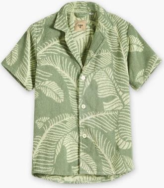 OAS Mens Cuba Terry Shirt In Banana Leaf
