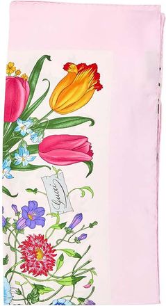 Gucci Pink Floral Scarf