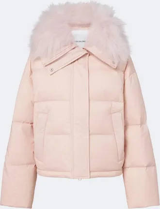 Yves Salomon Doudoune shearling-trimmed down jacket