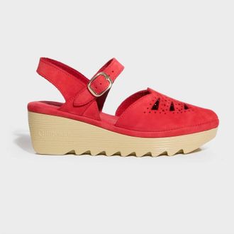 Cherokee Womens Danae Mid Beep Sandal In Red Nubuck