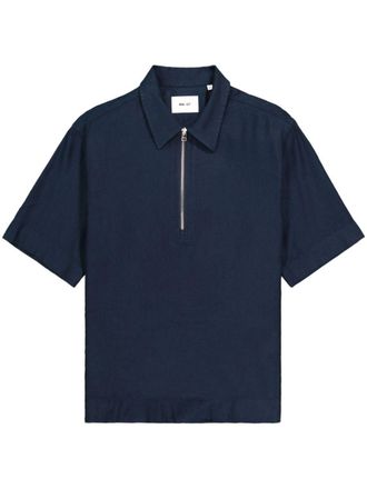 Nn.07 Bruno polo shirt - men - Linen/Flax/EcoVero Viscose (LENZING) - M - Blue