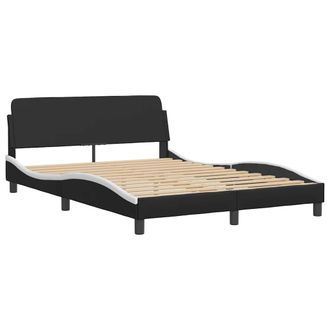 vidaXL Vidaxl - Cama Sin Colch&oacute;n Cuero Sint&eacute;tico Negro Blanco 120x200 Cm