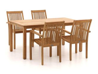 Sunyard Furniture Sunyard Jakarta/Liverpool 160cm dining tuinset 5-delig stapelbaar