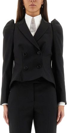 Alexander McQueen Double-Breasted Jacket With Pointed Shoulders-Donna