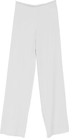 Emporio Armani Wide-Leg Tailored Broeken - Dames - Wijde Broeken - Grijs - XL - Leer - Broeken