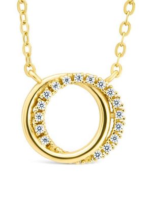 Sterling Forever Interlocking Cubic Zirconia Pendant Necklace in Gold at Nordstrom