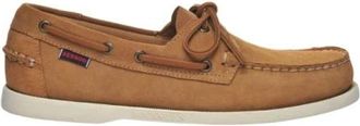 Sebago Handgemaakte leren mocassin bruin cognac - Heren - Bootschoenen - Bruin - 41 EU - Leer - Schoenen