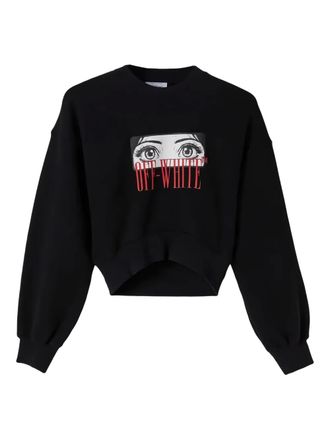 Off-white graphic-print sweatshirt - women - Cotton - L - Black