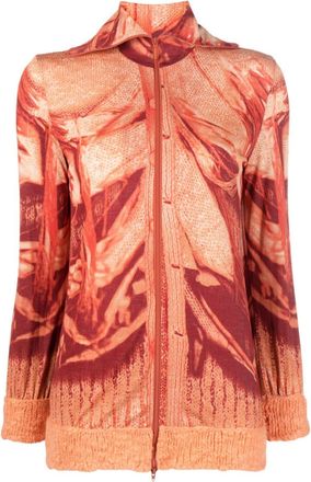 Jean Paul Gaultier 2000s Trompe Loeil cardigan - women - Polyester/Wool - 40 - Orange