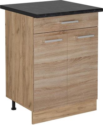 Vicco Mueble Bajo De Cocina R-line, Sonoma, 60 Cm Con Caj&oacute;n, Et Antracita