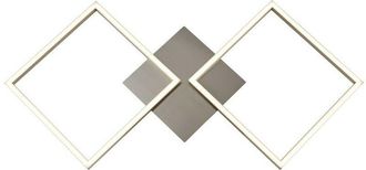 Searchlight Searchlight - art - 2 Light Square Led Wall, Flush Fitting - Satin Silver