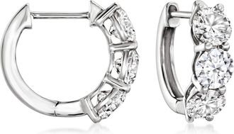 Ross-Simons Lab-Grown Diamond Huggie Hoop Earrings in 14kt White Gold