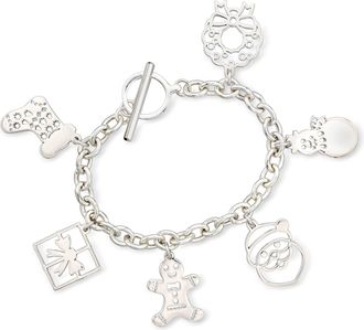 Ross-Simons Sterling Silver Christmas Charm Bracelet