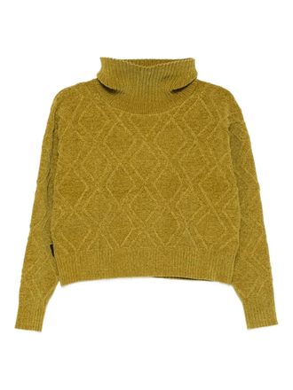 Roberto Ricci Design diamond-knit high-neck sweater - women - Polyester/Elastane - 40 - Yellow