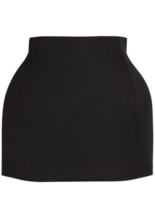 Wardrobe.NYC Sculpted Wool-blend Mini Skirt - Black - L (UK14 / L)