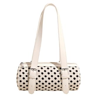 Generic Cymwer Polka Dot Trendy Handbag Fashion Pillow Bag for Women Work Shopping (White)
