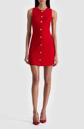 Alice & Olivia Cade Tweed Minidress in Chili Pepper at Nordstrom, Size 12
