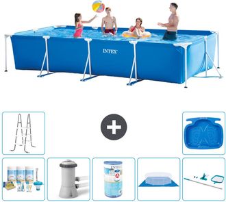 Intex Piscina Con Estructura Rectangular - 450x220x84 Cm - 7-piezas S30279