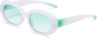 Generic Square Small Frame Men Sunglasses Women Vacation Driving Commuter Sun Glasses(Green)