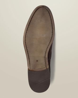 CHARLES TYRWHITT Suede Tassel Loafers - Chocolate Brown Size 10 by Charles Tyrwhitt