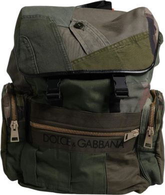 Dolce & Gabbana Patchwork Reisrugzak - Heren - Rugzakken - Groen - ONE Size - Katoen - Tassen