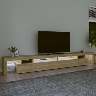 Berkfield Home TV Cabinet with LED Lights Sonoma Oak 290x36.5x40 cm in Brown