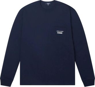 Comme Des Gar&ccedil;ons Cotton Jersey Long Sleeve T-Shirt - Heren - Longsleeves - Blauw - M - Katoen - Tops
