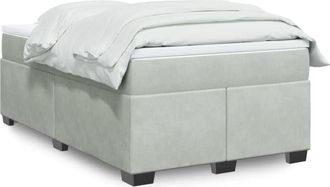 vidaXL Vidaxl - Cama Box Spring Con Colch&oacute;n Terciopelo Gris Claro 120x200 Cm