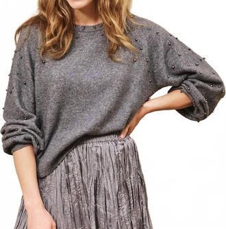 Esqualo Suzette Ragland Sleeve Sweater In Dark Grey Melange