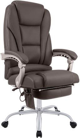 Clp Clp - Sill&oacute;n De Oficina Pacific De Cuero Aut&eacute;ntico Con Funci&oacute;n De Masaje Marr&oacute;n