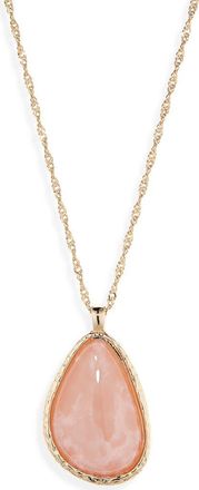 Nordstrom Rack Classic Color Stone Pendant Necklace in Blush- Gold at Nordstrom Rack