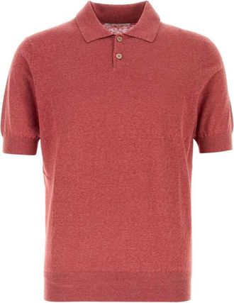 Brunello Cucinelli Pink Linen Blend Polo