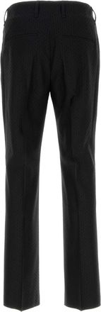 Fendi Mens Tonal Trousers Black Wool Cotton
