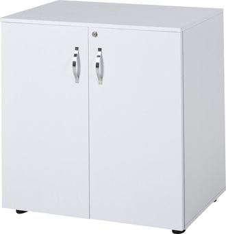 Carter's Vinsetto 2-Tier Natural Board Filing Cabinet Particle Board Lockable Filing Cabinet White - CARTER | TJ Hughes