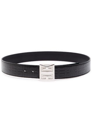 Givenchy Logo Embossed Leather Belt - Black - 90 (S)