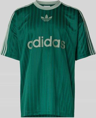 adidas Originals T-Shirt mit Label-Print in Dunkelgruen, Gr&ouml;&szlig;e XL
