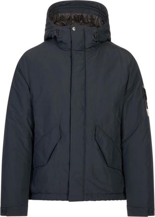 Stone Island Jassen, Heren, Blauw, 2Xl, Leer, Short Parka