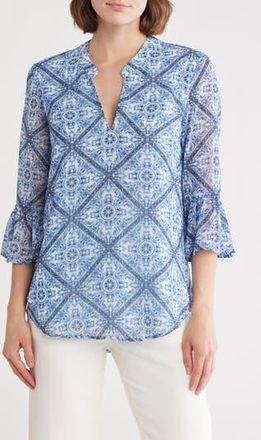 Tart Hadlie Split Neck Top in Painted Tiles at Nordstrom Rack, Size Small