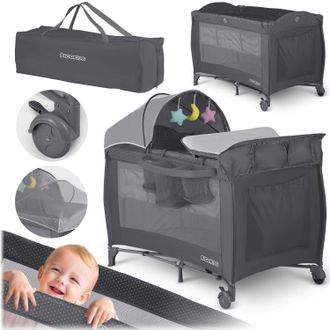 OEM Cuna De Viaje 125 X 65 X 78 Cm Rk-242 Antracita
