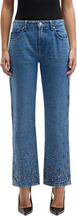 7 For All Mankind Calie Straight Ankle Dance With Crystal Ankle Crop Jean